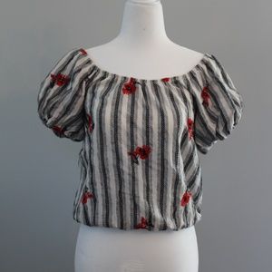 Off the Shoulder Embroidered Top